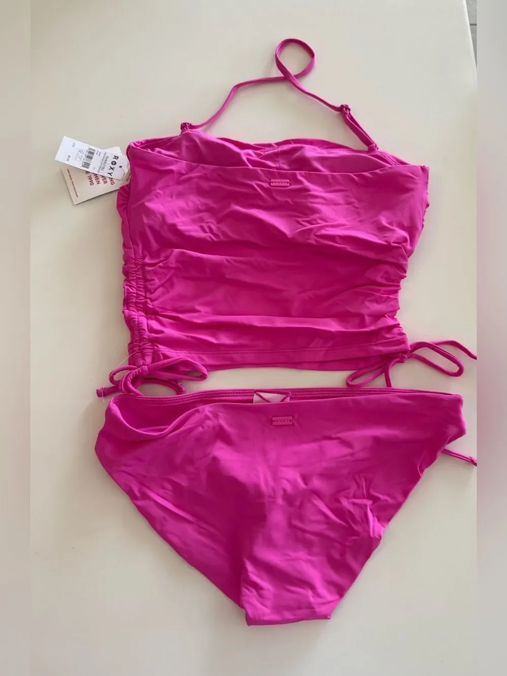 Roxy Women’s Hot Pink Halter Tankini Swim Set, Small, NWT